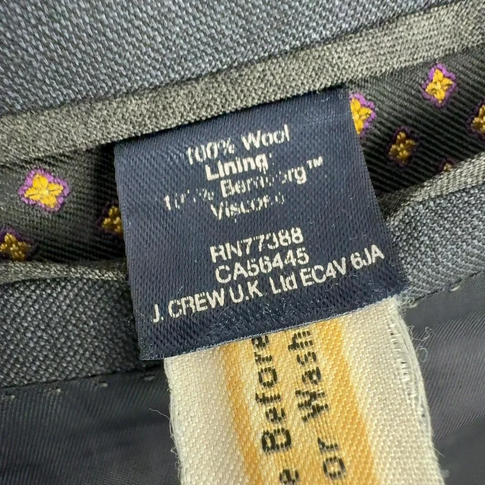 J Crew Blazer Men 36S Grey Wool Ludlow Tollegno 1900 Italian Fabric Professional